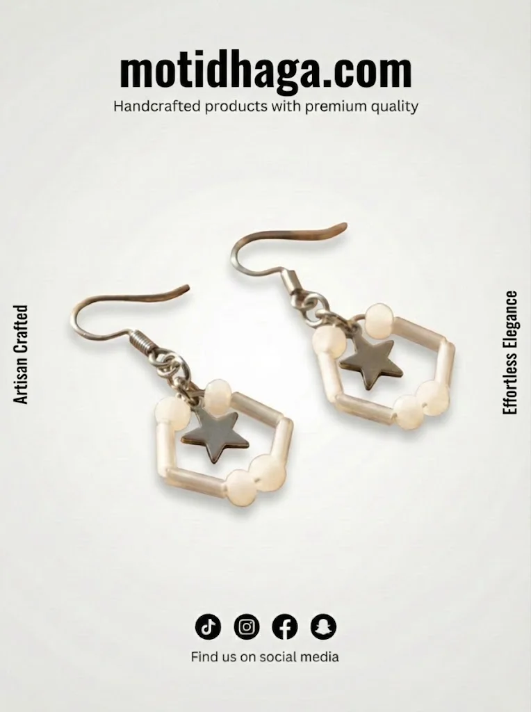 Geometric Star Pentagon Earrings