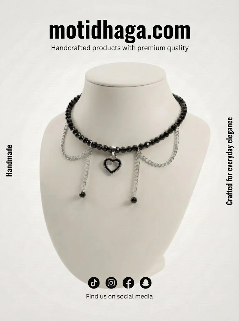 Gothic Heart Chain Choker Necklace