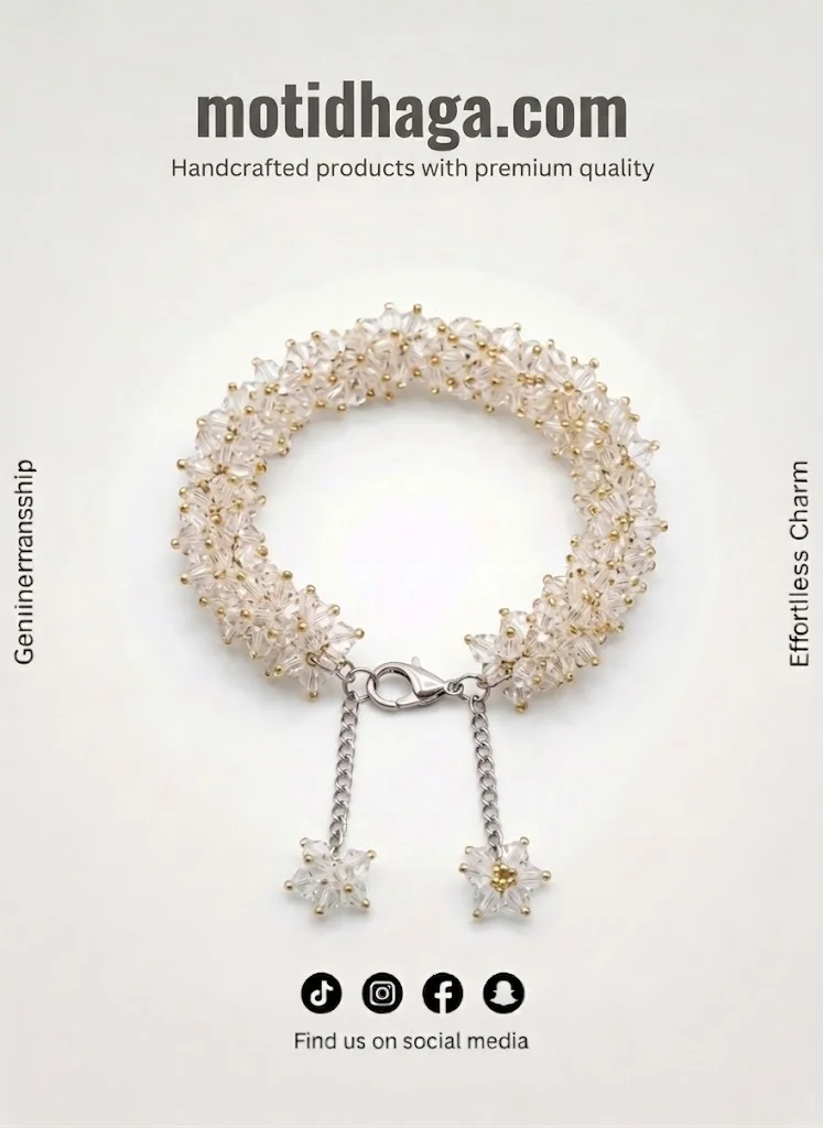 Classic White Gajra Style Lorial Bead Bracelet