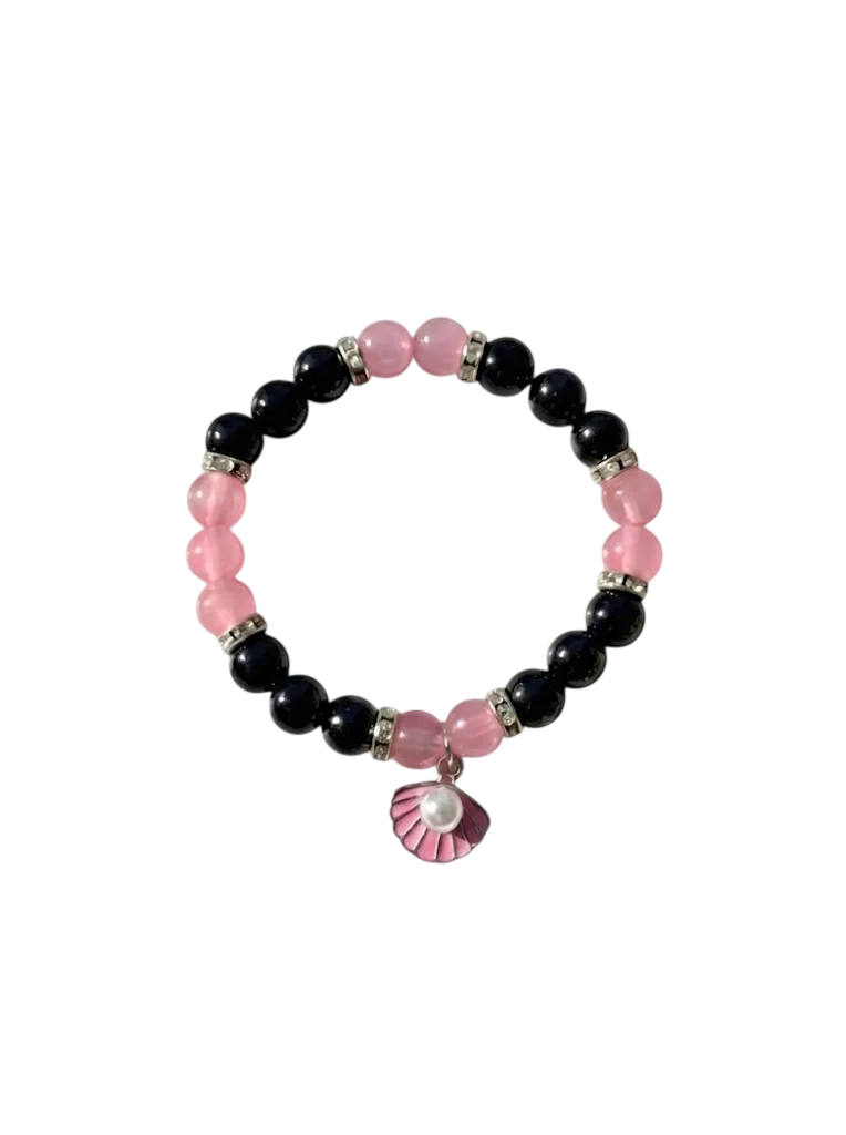 Pink & Black Seashell Charm Bracelet alternate