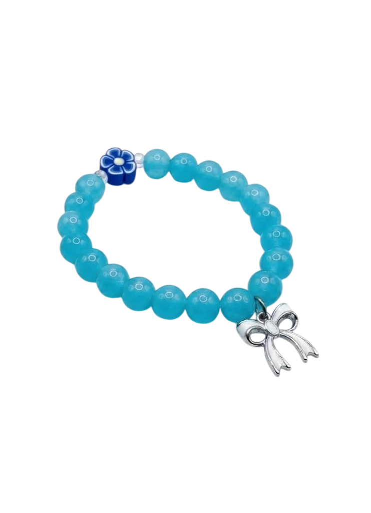 Aqua Blue Bow Charm Bracelet alternate