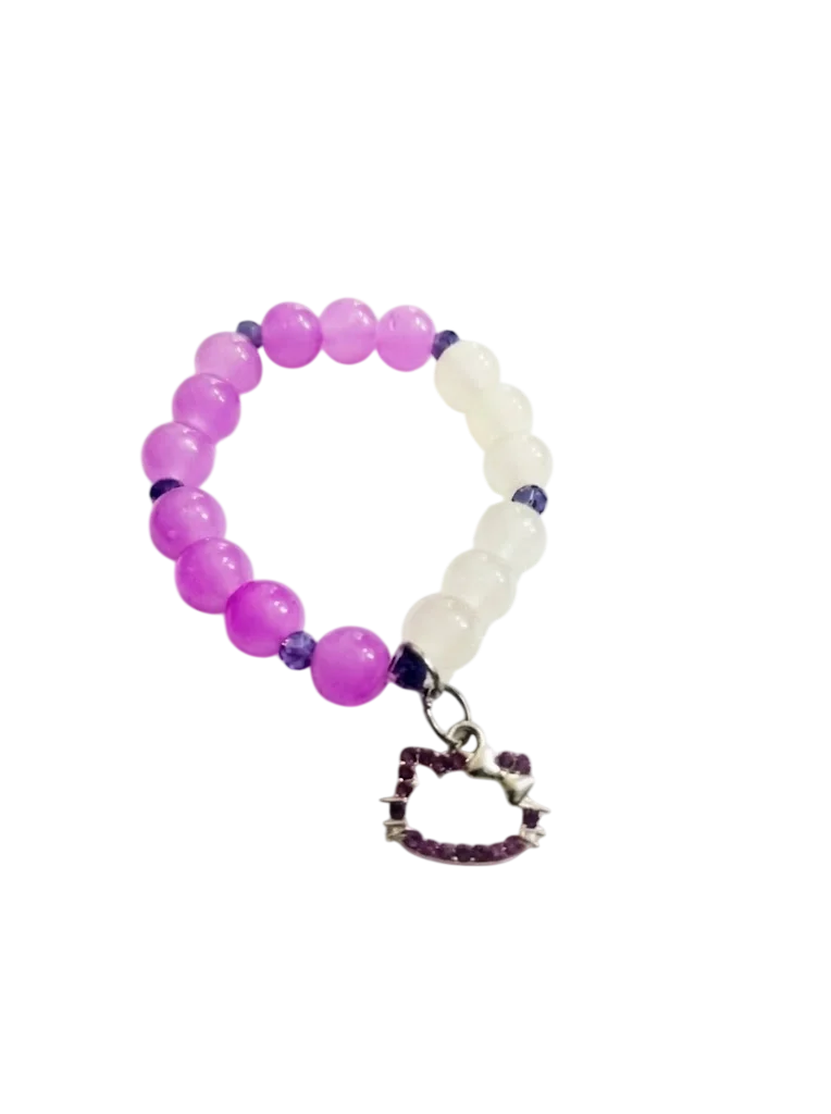 Lavender & White Crystal Heart Bracelet alternate