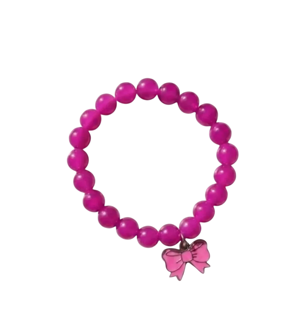 Fuchsia Pink Bow Charm Bracelet alternate